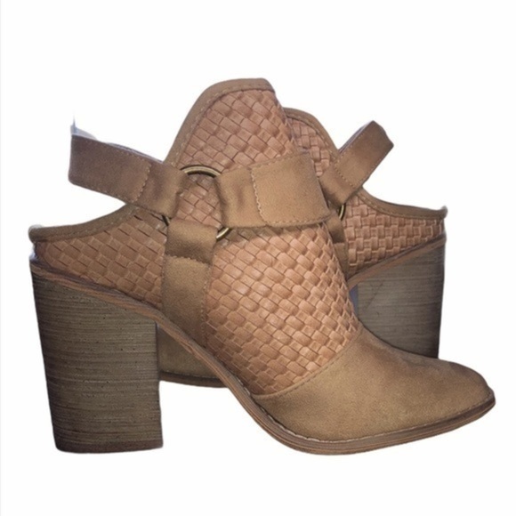 Chunky Heel Slingback Almond Toe Fall Heel Ankle Boots Size 8.5 - Picture 2 of 9